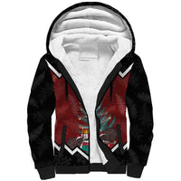 Personalised New Zealand Christmas Sherpa Hoodie Xmas Fern and Kiwi Birds LT7 Unisex Black - Polynesian Pride