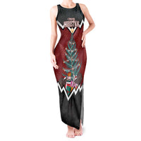 Personalised New Zealand Christmas Tank Maxi Dress Xmas Fern and Kiwi Birds LT7 Women Black - Polynesian Pride