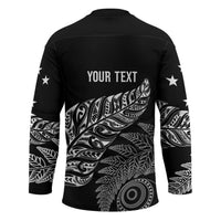 Aotearoa Personalized Lawn Bowls Maori Hockey Jersey New Zealand Black Tribal Silver Fern - Polynesian Pride