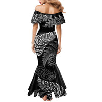 Aotearoa Personalized Lawn Bowls Maori Mermaid Dress New Zealand Black Tribal Silver Fern LT7 - Polynesian Pride