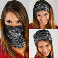Aotearoa Personalized Lawn Bowls Maori Neck Gaiter New Zealand Black Tribal Silver Fern - Polynesian Pride