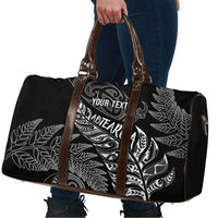 Aotearoa Personalized Lawn Bowls Maori Travel Bag New Zealand Black Tribal Silver Fern - Polynesian Pride