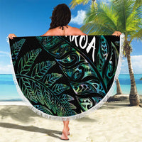 Aotearoa Personalized Lawn Bowls Maori Beach Blanket New Zealand Paua Shell Tribal Silver Fern LT7 - Polynesian Pride