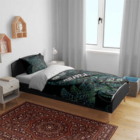 Aotearoa Personalized Lawn Bowls Maori Bedding Set New Zealand Paua Shell Tribal Silver Fern - Polynesian Pride