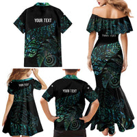 Aotearoa Personalized Lawn Bowls Maori Family Matching Mermaid Dress and Hawaiian Shirt New Zealand Paua Shell Tribal Silver Fern LT7 - Polynesian Pride