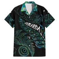 Aotearoa Personalized Lawn Bowls Maori Family Matching Off The Shoulder Long Sleeve Dress and Hawaiian Shirt New Zealand Paua Shell Tribal Silver Fern LT7 Dad's Shirt - Short Sleeve Green - Polynesian Pride