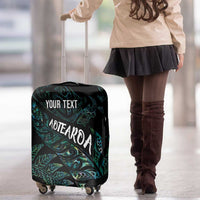 Aotearoa Personalized Lawn Bowls Maori Luggage Cover New Zealand Paua Shell Tribal Silver Fern - Polynesian Pride