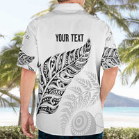 Aotearoa Personalized Lawn Bowls Maori Hawaiian Shirt New Zealand White Tribal Silver Fern LT7 - Polynesian Pride