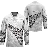 Aotearoa Personalized Lawn Bowls Maori Hockey Jersey New Zealand White Tribal Silver Fern - undefined