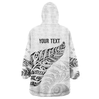 Aotearoa Personalized Lawn Bowls Maori Wearable Blanket Hoodie New Zealand White Tribal Silver Fern LT7 - Polynesian Pride