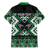 Personalised Taniko Motifs Aotearoa Family Matching Mermaid Dress and Hawaiian Shirt Waitangi Kowhaiwhai Kiwi - Green LT7 - Polynesian Pride