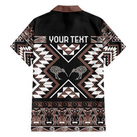 Personalised Taniko Motifs Aotearoa Hawaiian Shirt Waitangi Kowhaiwhai Kiwi - Mocha