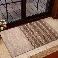 Vintage Beige Hawaiian Traditional Kapa Mix Flowers Lei Rubber Doormat