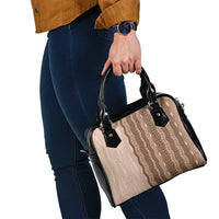 Vintage Beige Hawaiian Traditional Kapa Mix Flowers Lei Shoulder Handbag