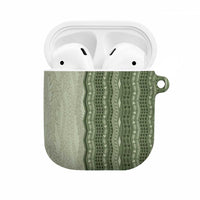 Vintage Sage Green Hawaiian Traditional Kapa Mix Flowers Lei AirPods Case