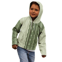 Vintage Sage Green Hawaiian Traditional Kapa Mix Flowers Lei Kid Hoodie