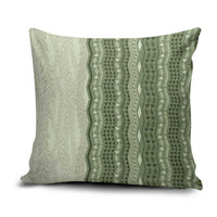 Vintage Sage Green Hawaiian Traditional Kapa Mix Flowers Lei Pillow Cover