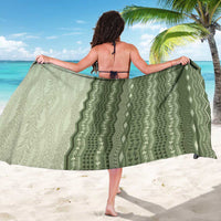 Vintage Sage Green Hawaiian Traditional Kapa Mix Flowers Lei Sarong