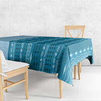 Vintage Cobalt Blue Hawaiian Traditional Kapa Mix Flowers Lei Tablecloth