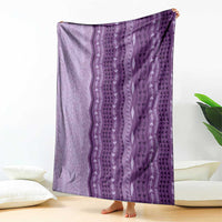 Vintage Violet Hawaiian Traditional Kapa Mix Flowers Lei Blanket