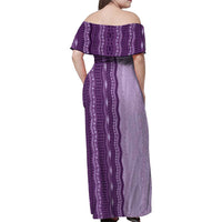 Vintage Violet Hawaiian Traditional Kapa Mix Flowers Lei Family Matching Off Shoulder Maxi Dress and Hawaiian Shirt LT7 - Polynesian Pride