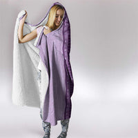 Vintage Violet Hawaiian Traditional Kapa Mix Flowers Lei Hooded Blanket