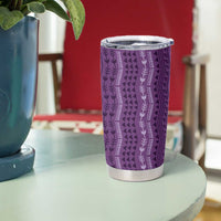 Vintage Violet Hawaiian Traditional Kapa Mix Flowers Lei Tumbler Cup