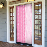 Vintage Pink Hawaiian Traditional Kapa Mix Flowers Lei Door Cover