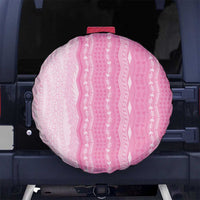 Vintage Pink Hawaiian Traditional Kapa Mix Flowers Lei Spare Tire Cover