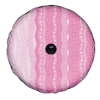 Vintage Pink Hawaiian Traditional Kapa Mix Flowers Lei Spare Tire Cover
