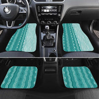 Vintage Teal Hawaiian Traditional Kapa Mix Flowers Lei Car Mats