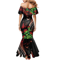 Aloha Hawaii Manta Rays Family Matching Mermaid Dress and Hawaiian Shirt Red Ohia Lehua LT7 - Polynesian Pride