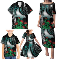 Aloha Hawaii Monk Seal Family Matching Puletasi and Hawaiian Shirt Mix Ohia Lehua LT7 - Polynesian Pride