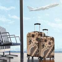 Bula Fiji Luggage Cover Mocha Brown Kaivity Masi Tapa