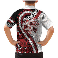 Bula Fiji Family Matching Mermaid Dress and Hawaiian Shirt White Kaivity Masi Tapa LT7 - Polynesian Pride