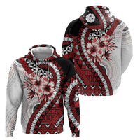 Bula Fiji Zip Hoodie White Kaivity Masi Tapa