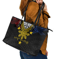 Philippines Heritage Baybayin Mix Polynesian Leather Tote Bag