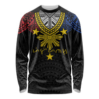 Philippines Heritage Baybayin Mix Polynesian Long Sleeve Shirt