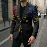 Philippines Heritage Personalized Blazer Baybayin Philipinas Sun