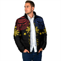 Philippines Heritage Personalized Padded Jacket Baybayin Philipinas Sun