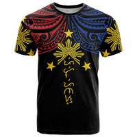 Philippines Heritage Personalized T Shirt Baybayin Philipinas Sun