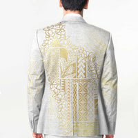 Samoa Lotu Tamaiti Mamanu Siapo Blazer Golden Plumeria - Polynesian Pride