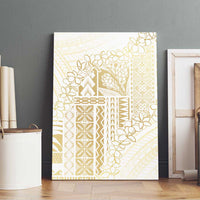 Samoa Lotu Tamaiti Mamanu Siapo Canvas Wall Art Golden Plumeria - Polynesian Pride