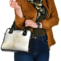 Samoa Lotu Tamaiti Mamanu Siapo Shoulder Handbag Golden Plumeria - Polynesian Pride