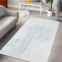 Samoa Lotu Tamaiti Mamanu Siapo Area Rug Off White Plumeria LT7 - Polynesian Pride