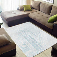 Samoa Lotu Tamaiti Mamanu Siapo Area Rug Off White Plumeria LT7 - Polynesian Pride