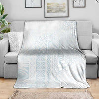Samoa Lotu Tamaiti Mamanu Siapo Blanket Off White Plumeria - Polynesian Pride