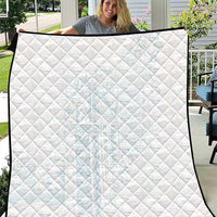 Samoa Lotu Tamaiti Mamanu Siapo Quilt Off White Plumeria - Polynesian Pride
