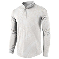 Samoa Lotu Tamaiti Ivory Button Sweatshirt Teuila Tatau - Polynesian Pride