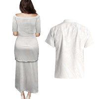 Samoa Lotu Tamaiti Ivory Couples Matching Puletasi and Hawaiian Shirt Teuila Tatau - Polynesian Pride
